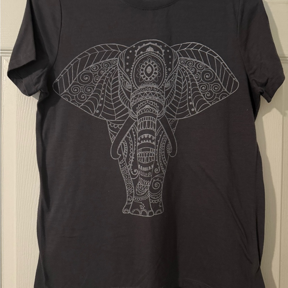 Gray T-Shirt with Elephant Design